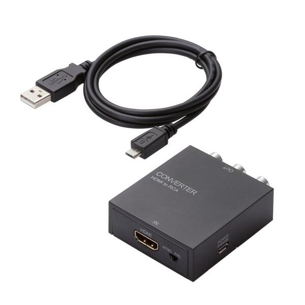 エレコム ダウンスキャンコンバーター HDMI to RCA HDMI1.4 USB外部給電可能 A...