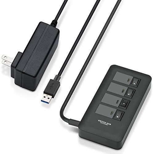 エレコム USB3.0 ハブ 4ポート ACアダプタ付 セルフ/バス両対応 マグネット付 電源スイッ...