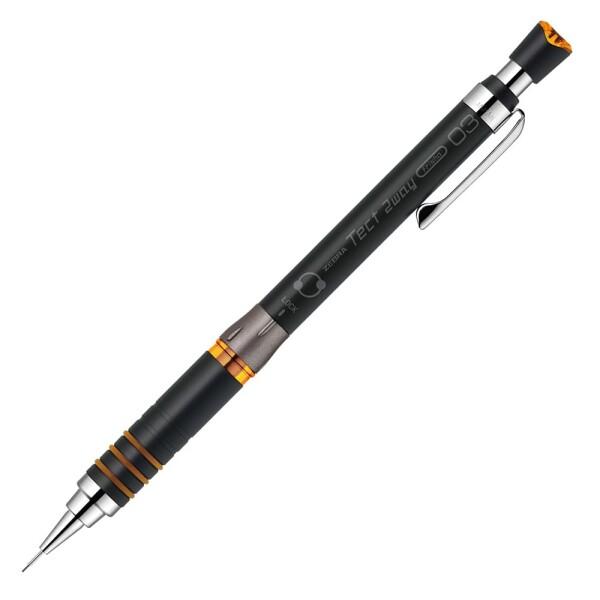 ゼブラ シャープペン テクトツゥーウェイ 0.3mm ブラックオレンジ MAS41-23-BKO