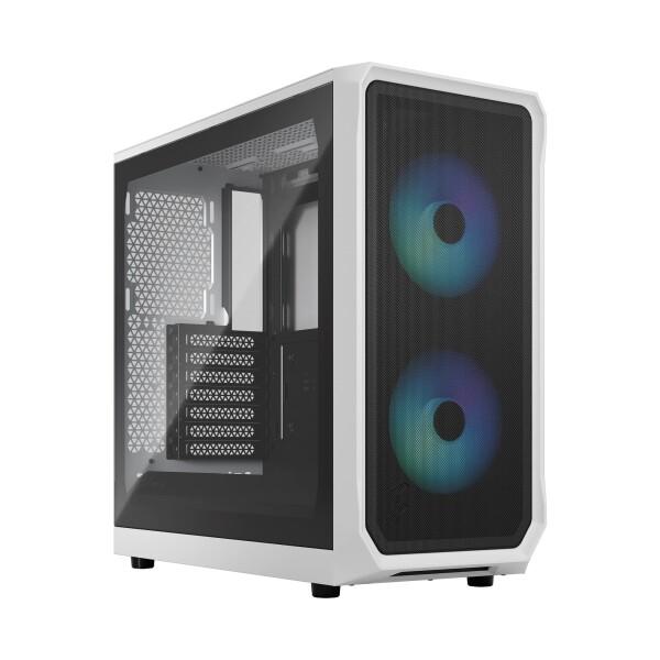 Fractal Design Focus 2 RGB White TG Clear Tint エアフ...