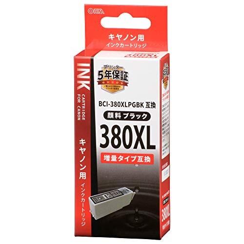 オーム電機 キヤノン互換インク BCI-380XLPGBK 顔料ブラック INK-C380XLB-B...