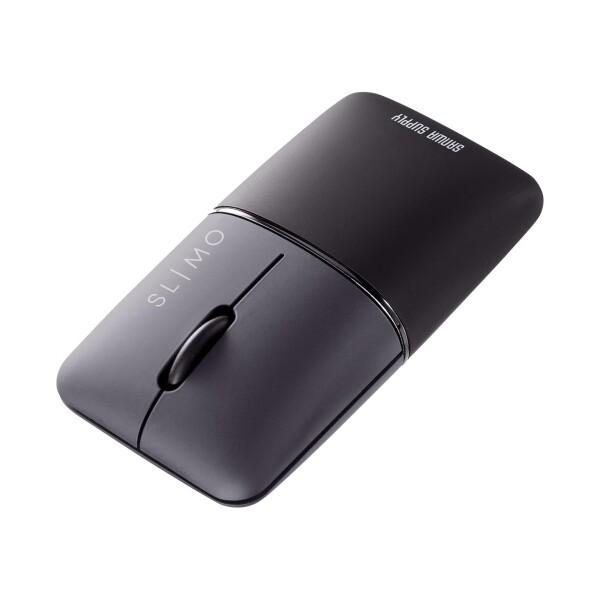 サンワサプライ 静音BluetoothブルーLEDマウス SLIMO（充電式・ブラック） MA-BB...
