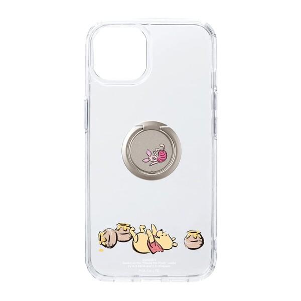 Premium Style iPhone14 用 リング付 抗菌ハイブリッドケース (くまのプーさん...