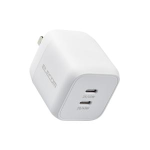 エレコム 充電器 Type-C 2ポート 45W USB PD対応 PPS対応 Magsafe3対応 折りたたみ式プラグ ホワ