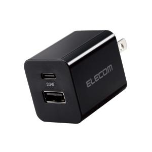 エレコム 充電器 USB PD対応 20W 2ポート (USB-C×1/USB-A×1) 2台同時充電 折りたたみ式プラグ 小｜trafstore