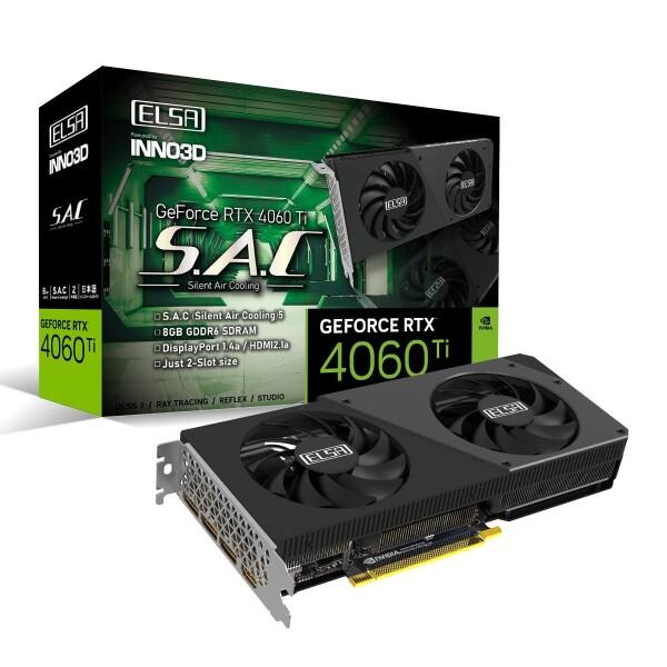 ELSA GeForce RTX 4060 Ti 8GB S.A.C グラフィックスボード GD40...