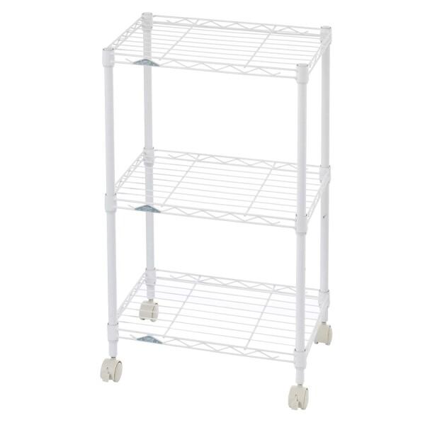 ドウシシャ ルミナス カラーラック ホワイト 3段 幅45 スリム オシャレでかわいい スチー