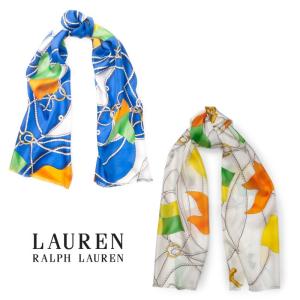 LAUREN Ralph Lauren マリンフラッグシルクスカーフ ラルフローレン ストール｜tramsusa