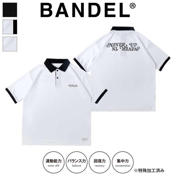 BANDEL バンデル ポロシャツ NEVER UP,NEVER IN SYMMETRIC LOGO...