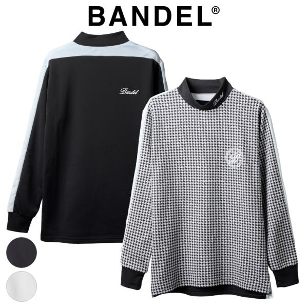 BANDEL バンデル ゴルフ モックネック メンズ 長袖 新素材 HOUNDSTOOTH BICO...