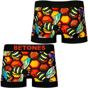 Betones ビトーンズ Mens ボクサーパンツ Bee Bee001 Black 新品 送料無料 Free かわいい クリスタル 宝石 ポップ イラスト ハニー ミツバチ