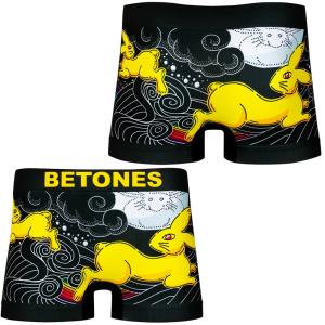 Betones 格安 価格でご提供いたします ビトーンズ Mens ボクサーパンツ Moon Viewing Mov001 Black Free ムーン かわいい うさぎ 十五夜 ラビット 月 カラフル 柄 イラスト