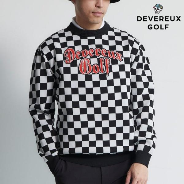 DEVEREUX GOLF デバローゴルフ CAFE RACER CHECKER KNIT 7634...