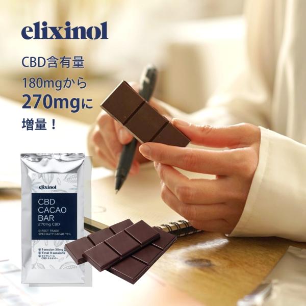 エリクシノール カカオバー CBD含有量270mg チョコレート 3枚入り