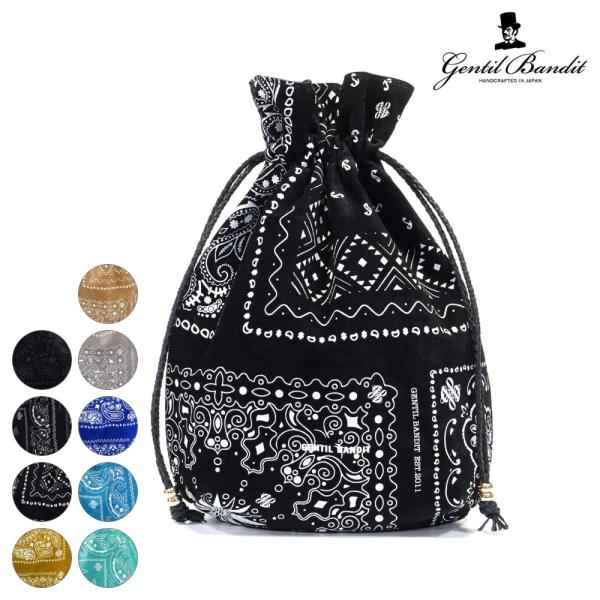 GENTIL BANDIT ジャンティバンティ スエード巾着バッグ GB2006 ミニバック ブラッ...