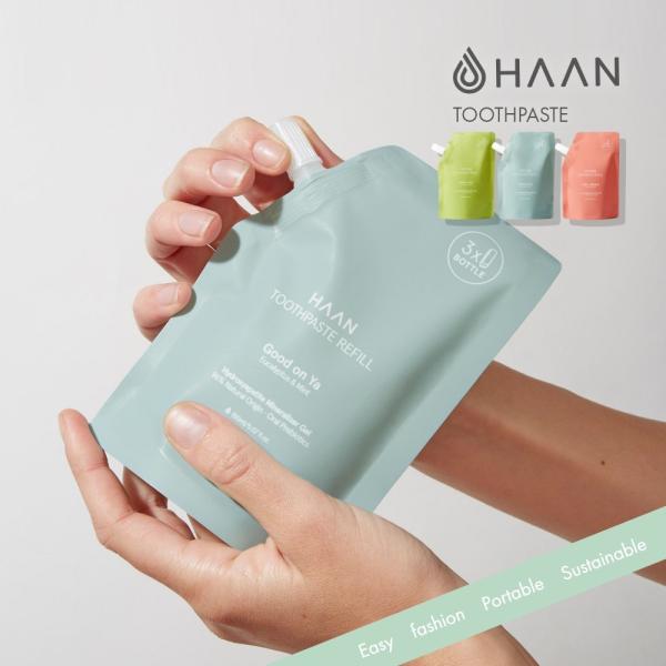 HAAN ハーン 歯磨き粉 詰替え用 植物性 96％ 天然由来 レフィル パウチ