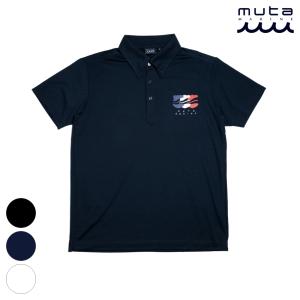 muta MARINE ムータ ポロシャツ MOTION WAVE MMAX-446126 BLACK NAVY WHITE｜transit