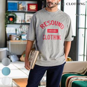 RESOUND CLOTHING リサウンドクロージング RC32-T-006 Tシャツ college half sleave グレー ホワイト アクア｜transit