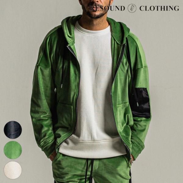 RESOUND CLOTHING リサウンドクロージング VELOURS FLEECE ZIP LO...