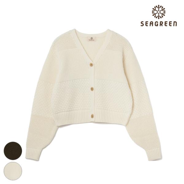 SEAGREEN シーグリーン PATCHWORK KNIT CARDIGAN LSEA24A961...
