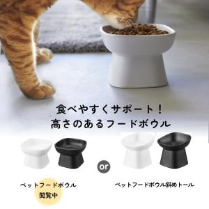 山崎実業 食べやすい高さ陶器ペットフードボウル...の詳細画像1