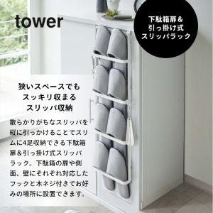 山崎実業 下駄箱扉&引っ掛け式スリッパラック ...の詳細画像1