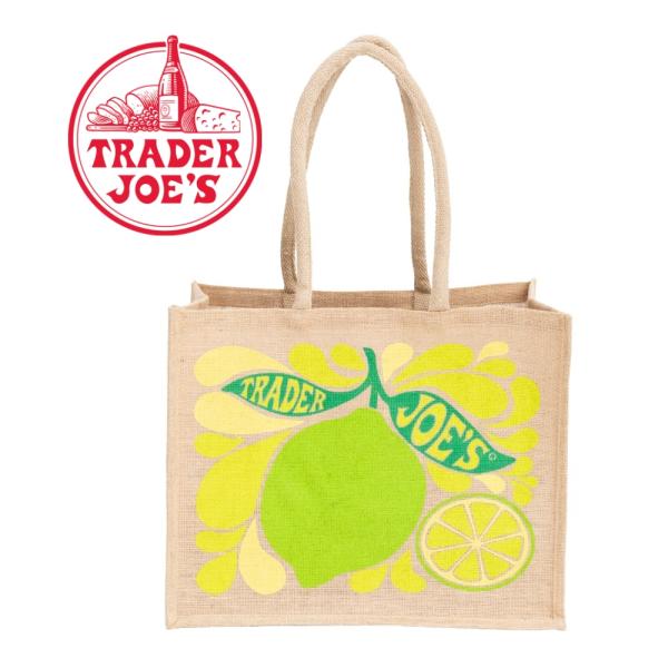 TRADER JOE'S トレーダージョーズ JUTE TOTE ジュートトート(麻) Lemon ...