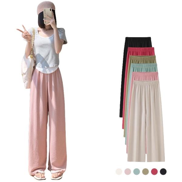 レディース ワイドパンツ 夏 ハイウエスト ゆったり 体型カバー カジュアル ウエストゴム 春秋 夏...