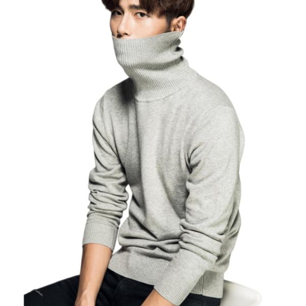 メンズ ハイネック ニット セーター タートルネック 防寒 伸縮性 ふんわり 暖かい シンプル 無地...