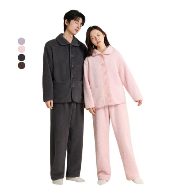 ルームウェア 上下セット 冬 もこもこ パジャマ レディース メンズ ペア カップル フリース 暖か...