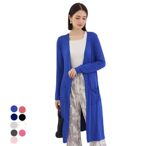 ロングカーディガン レディース 薄手 夏用 UVカット 紫外線対策 ポケット付き 冷房対策 シンプル...