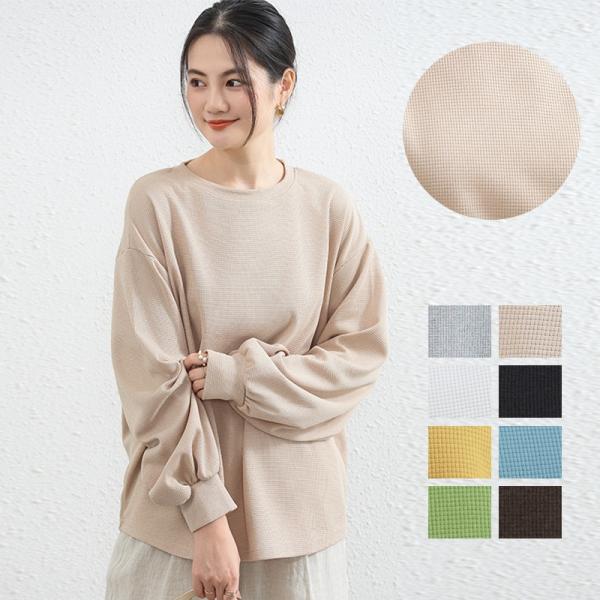 シャツ 長袖 レディース 長袖tシャツ クールネック 薄手 インナー 白 無地 体型カバー ロンT ...