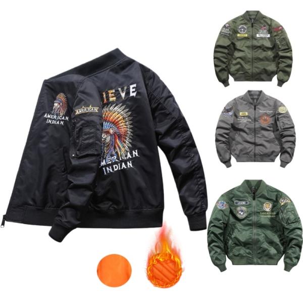 MA1 フライトジャケット 中綿 秋冬 ミリタリージャケット メンズ レディース 裏地オレンジ 軽量...