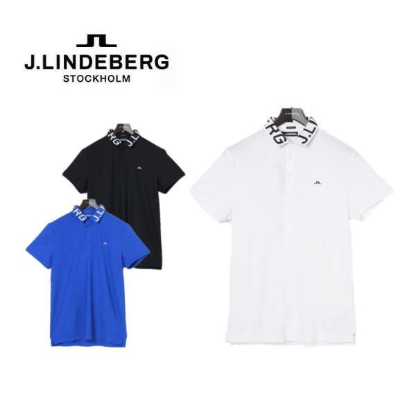 J.LINDEBERG Jリンドバーグ メンズ リブ襟ロゴ半袖シャツ 7128451 レギュラーフィ...