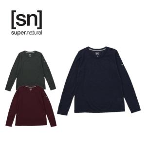 [sn] super.natural(エスエヌ スーパーナチュラル) レディース W JP BASIC CREW NECK TEE LSレディースTシャツ 長袖 SNWJ10015 スポーツウェア