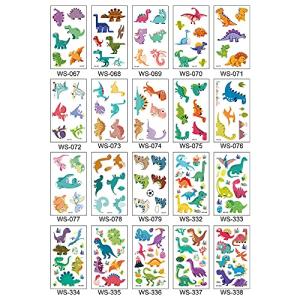 子供&幼児用 蛍光シール 20枚入り 恐竜 ご褒美シール ぷくぷくステッカー シール かわいい スクラップブック ブレッ