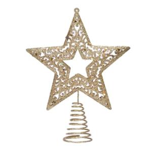 DUOLEIMI ツリートップスター クリスマス トップスター 15cm クリスマスツリー 星 クリスマス飾り デコレーション スター ゴールド (B