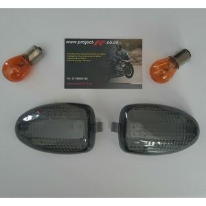  R1100S カーボン フロントフェアリング・ホワイトウインカー BMW R1100S/R1200C/R1200CL スモークウインカーレンズキット : 輸入