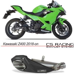 Kawasaki Z400/Ninja400 18-23年 CS Racing テイラーメイドスタイル スリップオンマフラー｜traumauto