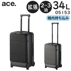 ace. コンビクルーザーTR タテ型 (34L) スーツケース 拡張付き 2輪 フロントポケット搭載 PC収納 2〜3泊用 機内持ち込みサイズ エースジーン 05153｜travel-goods-toko