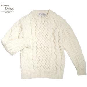 ATHENA DESIGNS（アテナデザインズ）/CREWNECK HANDKNIT HONEY COMB SWEATER/natural｜travelsshibuya