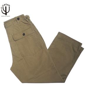 CORONA FATIGUE SLACKS（コロナ・ファティーグスラックス）/FP001-23-05 UTILITY SLACKS COTTON KATURAGI/dark khaki｜travelsshibuya