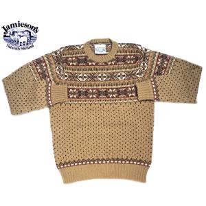 JAMIESONS（ジャミーソンズ）/#MK158-731-85 CREWNECK FAIRISLE SWEATER/medium brown mix｜travelsshibuya