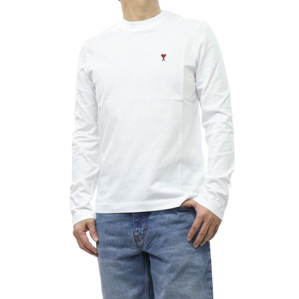 AMI PARIS アミパリス メンズクルーネックロングTシャツ BFUTS235.724 ホワイト...