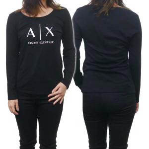 ARMANI EXCHANGE アルマーニエクスチェンジ レディースクルーネックロングTシャツ 8NYTDG YJ16Z ブラック