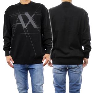 ARMANI EXCHANGE アルマーニエクスチェンジ メンズクルーネックニット セーター 6RZM5A ZMU7Z ブラック｜tre-style