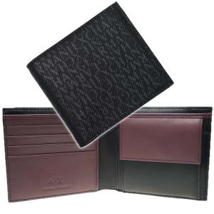 ARMANI EXCHANGE アルマーニエクスチェンジ メンズ二つ折り財布（小銭入れ付き） 958098 CC831 ブラック｜tre-style