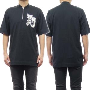 ADIDAS Y-3 アディダスワイスリー メンズハーフジップネックTシャツ H44812 / HZ SS TEE ブラック｜tre-style