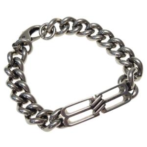 BALENCIAGA バレンシアガ メンズブレスレット 718493 TZ99I / BB ICOIN GOURMETTE BRACELET シルバー｜TRE STYLE