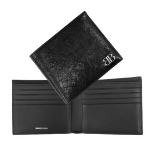 Balenciaga 二つ折り財布 黒 レザー BALENCIAGA バレンシアガ 財布 二つ折り コンパクト ミニ財布